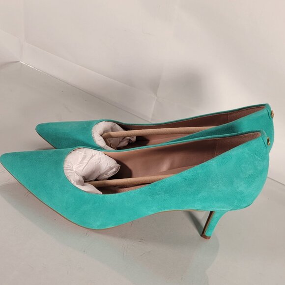 Cole Haan Go To Park Pump Turquoise Suede High Heel - Picture 4 of 11